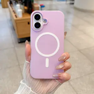 1 Piece Magnetic Gel Case 2-in-1 Phone Case for iPhone 17/Air/16/15/14/13/12/ Plus/Pro Max Samsung Galaxy S25 S24 S23 S22 Ultra, liquid silicone, soft touch, full shockproof protection, comfortable feel, translucent dopamine colors, sweatproof & anti-slip