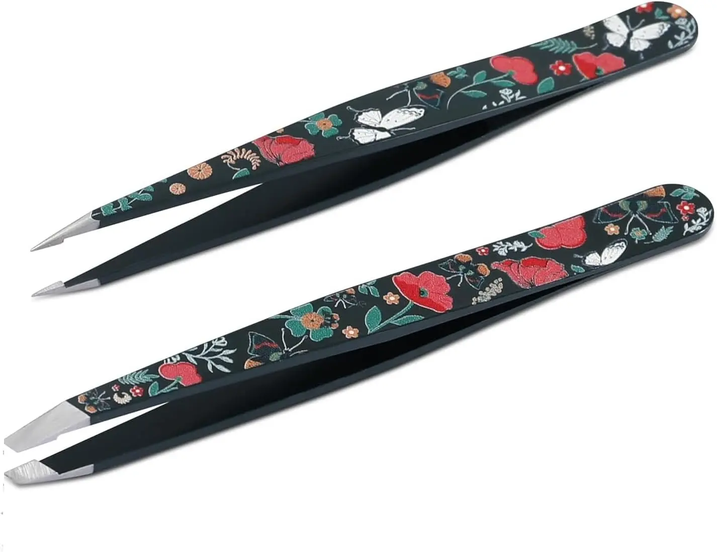 CUT IT Tweezers Set - Pointed Slant Tweezer Set - Precision Tweezers for Women and Men Facial Hair, 420 Stainless Steel Pointed Slant Tweezers for Any Unwanted Hair; Ingrown Hair & Eyebrows, Includes Travel Case
