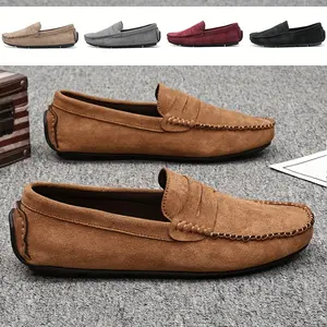 Men's Fashion Comfy Loafers, Wear-resistant Non-Slip Smart Casual Shoes versatile footwear Elastic Laces Slip-On