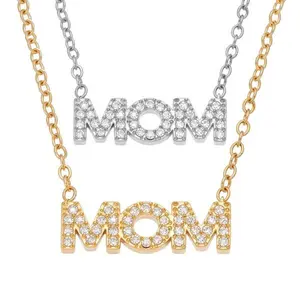 Mothers Necklace Gifts for Mom from Daughter Son,14K Gold Plated Necklace English Letter Pendant Jewelry  Gift for Birthday  Mothers Day Gifts for Women
