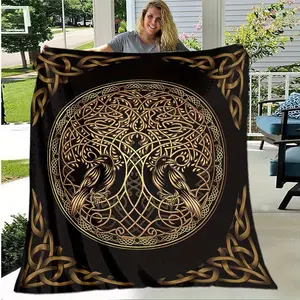 Cozy Viking Life Tree Throw Blanket - Soft, Warm Fleece For Sofa, Bed, Travel & Camping - Durable & Lightweight - Perfect Gift For Family Or Friends