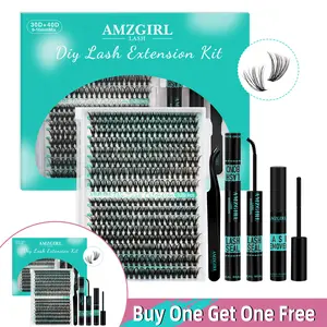 【Buy One Get One Free】AMZGIRL LASH 320 Clusters DIY Cluster Lash Extension Kit - Waterproof, Bond & Seal, 30D+40D Eyelashes, Makeup Cosmetic