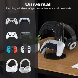Universal Transparent Acrylic Headset and Controller Stand, Detachable Display Rack for Ps5 Ps4 Xbox Switch, Perfect Birthday Gift for Gamers