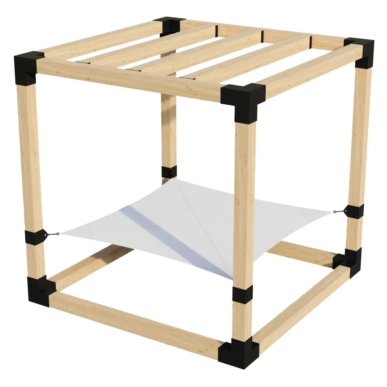 2-Person Pergola Hammock Kit with 6x6 Roof Rafters (for 6x6 Wood Posts)