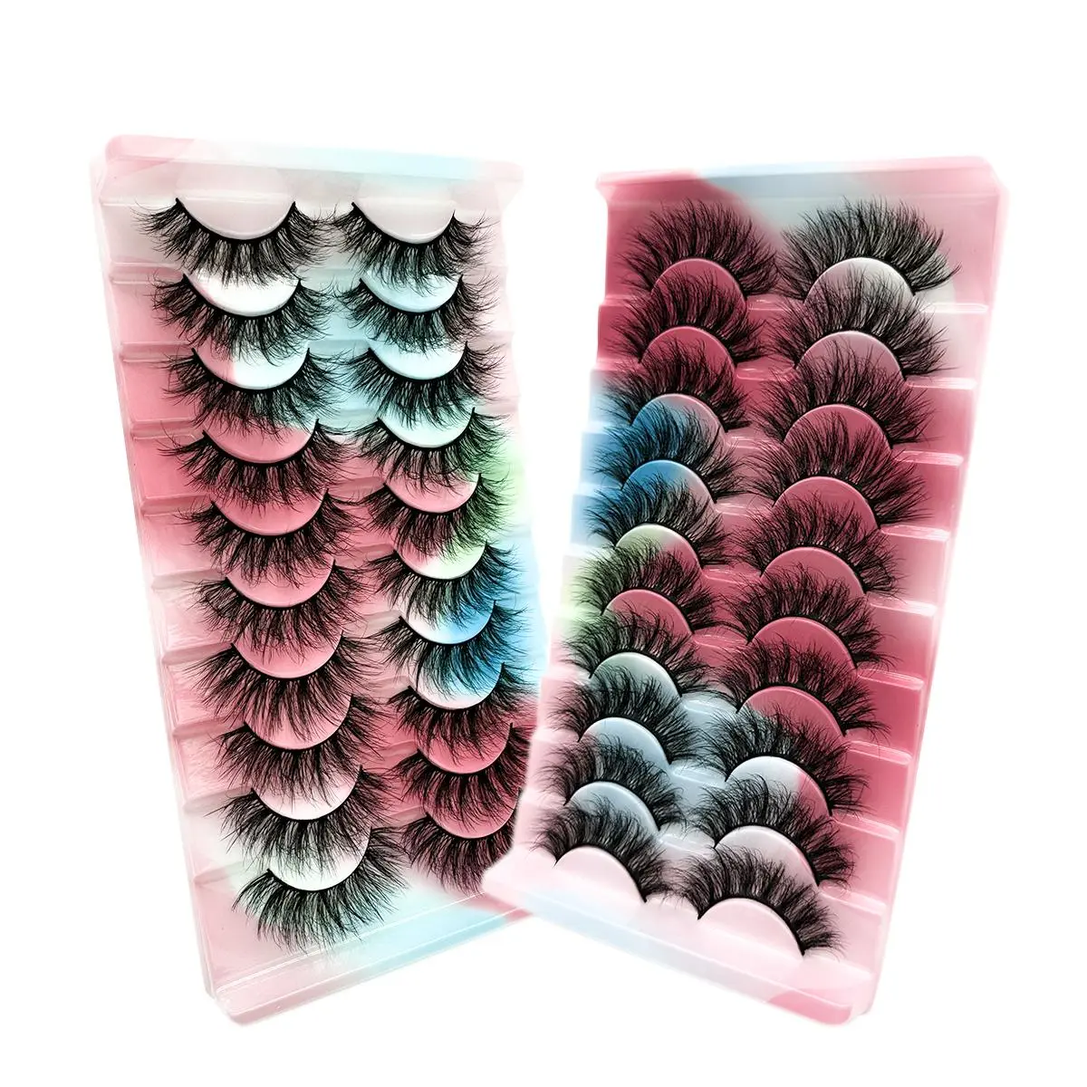 Thick, Soft, Fluffy, Lightweight and Flawless False Eyelashes, 10 Pairs 3D Natural Curling Eye Makeup Strip Lashes, Volumized False Eyelashes for Women and Girls Eye Makeup Enhancement