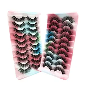 Thick and Soft False Eyelashes, 10 Pairs 3D Natural Curling Eye Makeup Strip Lashes, Volumized False Eyelashes for Women and Girls Eye Makeup Enhancement