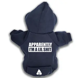 Apparently I'm a Lil Sh*t Navy Blue Dog pet Hoodie - Sweatshirt Apparel Pet clothes -