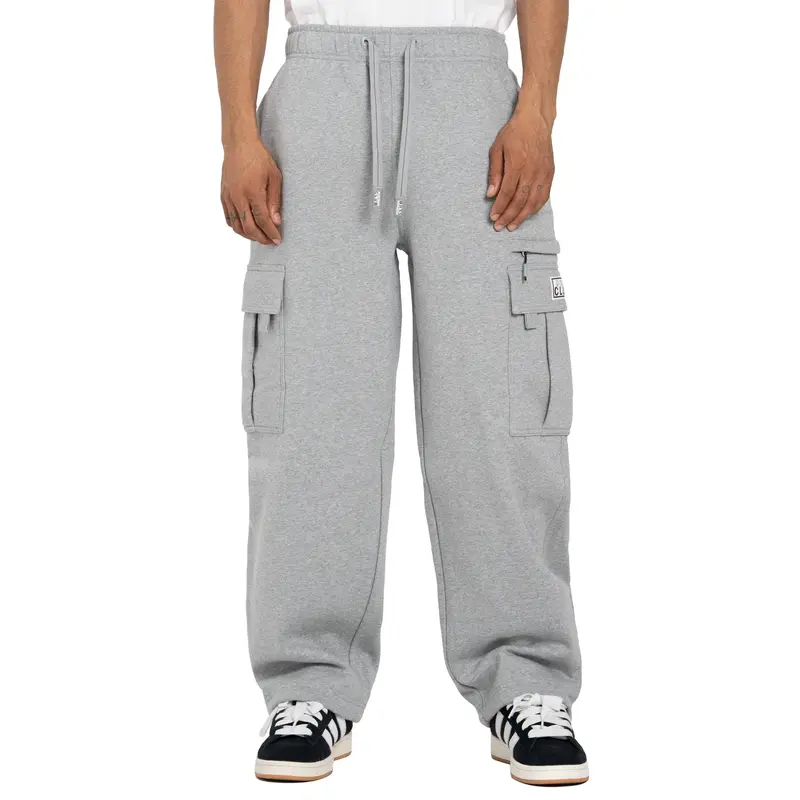 Pro Club OG Men's Cargo Sweatpants - Woven Polyester Fleece-Cotton Fabric, Relaxed Fit Male Clothing, Elastic Waist, Multiple Pockets, Soft, Zipper-Free Open Leg Ankle Bottoms, Cold Wash Clothes Products for Easy Movement