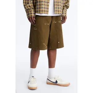 Baggy Mirage Zone Paneled Short - Olive