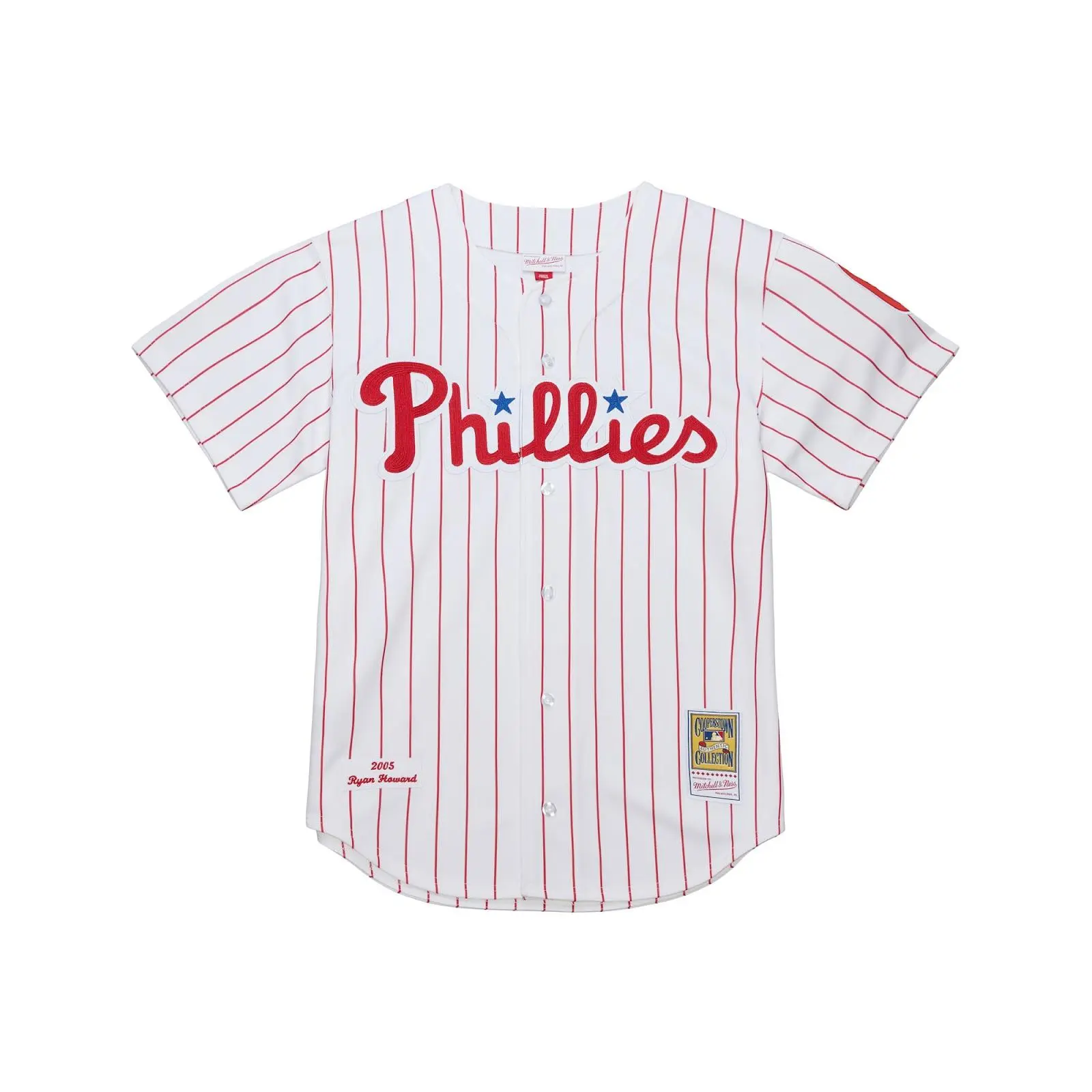 Ryan Howard Philadelphia Phillies White 2005 Authentic Jersey MLB Throwback Baseball Cooperstown Fan Gear Mitchell & Ness