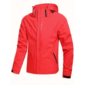 Men's Lightweight Waterproof Rain Jacket, Hooded Shell Outdoor Raincoat Hiking Windbreaker Jacket Coat