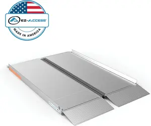 EZ-ACCESS SUITCASE 4 Feet by 30 Inches Portable Singlefold Ramp w/Ergonomic Handles, Extruded Tread, and Self Adjusting Bottom Transition Plates