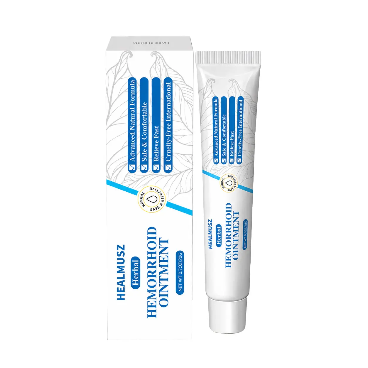 Herbal Hemorrhoid Cream for Adults - 20g Tube Natural Formula, Targeted Relief, Hydrating Local Application Body Care Moisturizer