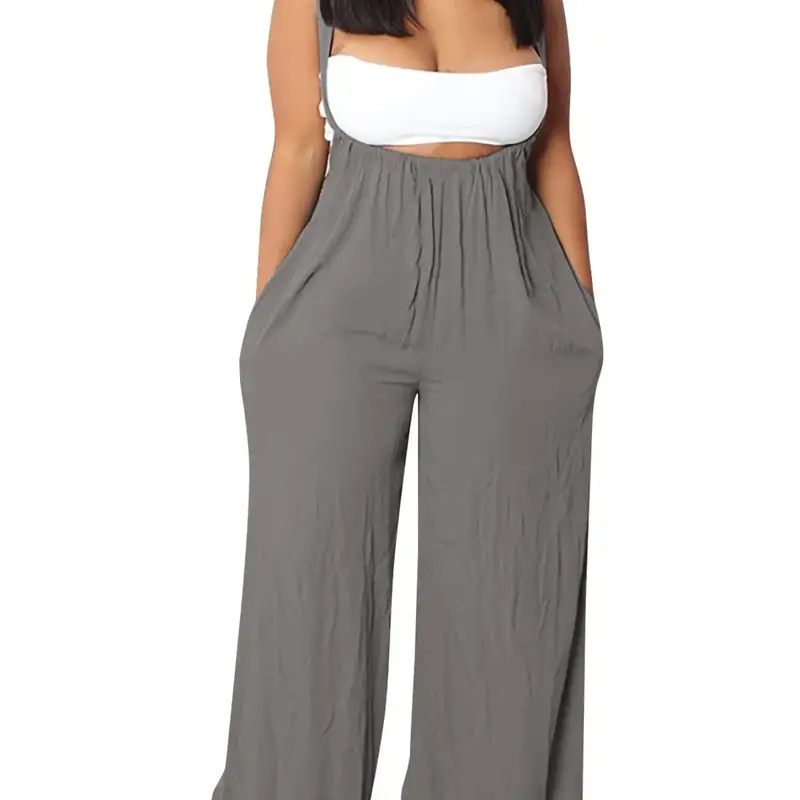 Plus Size Front Tie Pleated Wide Leg Pants, Casual Elastic Waisted, Women's Summer Fashion, Comfortable Plus Size Clothing, Stylish Loose-Fitting Bottoms, Casual High Waisted