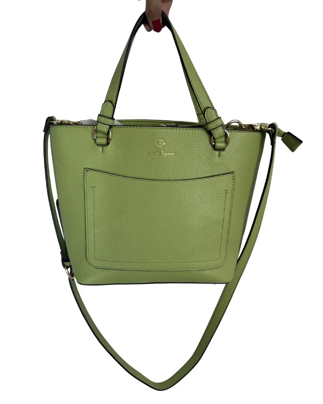 NANETTE LEPORE Green Pebbled Leather Handbag