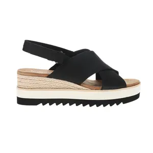 TOMS Womens Diana Crossover Platform  Casual Sandals Casual Mid Heel 2-3" - Black