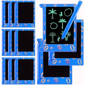12 Pcs Kids Party Favors, Blue and Golden Rings LCD Writing Tablet for Kids 4.6'' Mini Erasable Reusable Drawing Pads Cartoon Theme Birthday Party Supplies Goodie Bags Stuffers End of Year Gifts