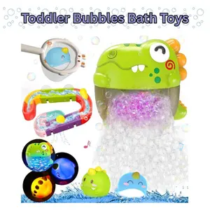 Dinosaur Bubble Bath Toy for Toddlers – Light Up Musical Bathtub Toy with Slide Track, Floating Animals – Baby Shower Gift for Boys & Girls Ages 1-5