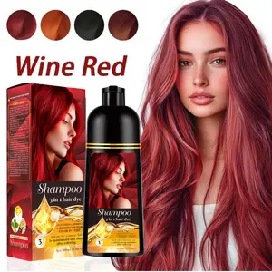 Semi-Permanent Haircare Solution Herbal Ingredients Brown Colour for Grey Hair Men & Women Friendly Natural Look Extraction Purple Ammonia Hair Oil Wine Red Hair Dye Shampoo