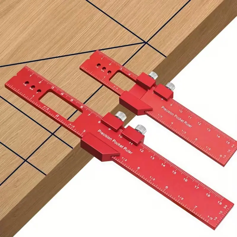 Aluminum Positioning Ruler, 16cm Carpenter's Marking Angle Gauge, Digital Display Measurement Tool, Woodworking Square Protractor, with 1 Measurement Accuracy for DIY Project