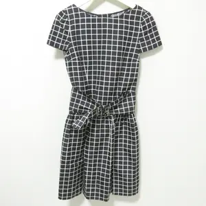 Pre-owned PRADA Others Small Leather Goods Logo Check 100% Silk Dress
