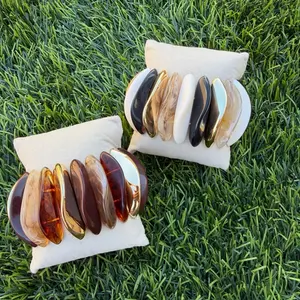 Irregular Stone Bangle Elastic - Natural Stone Bangle with Elastic Closure