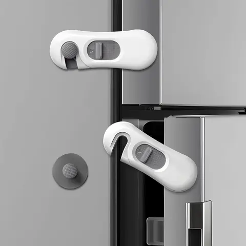 5 Pack Proof Refrigerator Lock, Proofing Cabinet Locks, oven lock safety, fridge lock, for Fridge, Drawers, Dishwasher, Oven, Cupboard, Closet, Adhesive, No Tools Need
