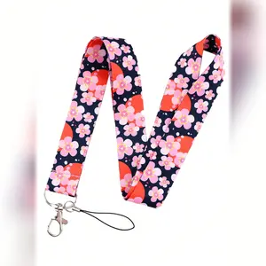 Multi-Color Sakura Lanyard for ID Cards and Keys, Cute Neck Strap for Credit Cards, Passports, Phone Accessories, ID Card Holder, Perfect Gift for Teachers