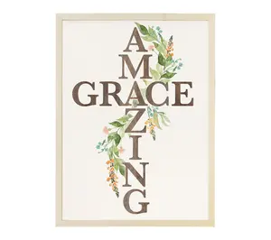 Sincere Surroundings 24" Amazing Grace Cross Thin Frame