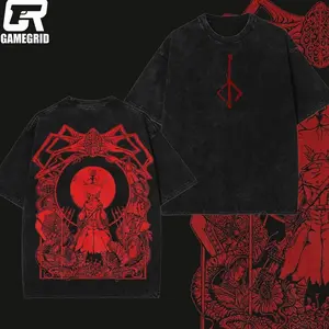 Retro Vintage Bloodborne Blood Moon Unisex Oversize Washed Lightweight Cotton T-Shirt Wash Gift For Game Fan, Game Lover ROF