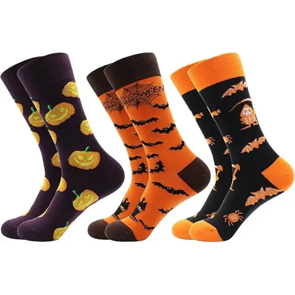 Halloween Socks for Men Women Boys Girls Gift, Fun Funny Cute Funky Cool Crazy Novelty Silly Cotton Crew Calf Socks