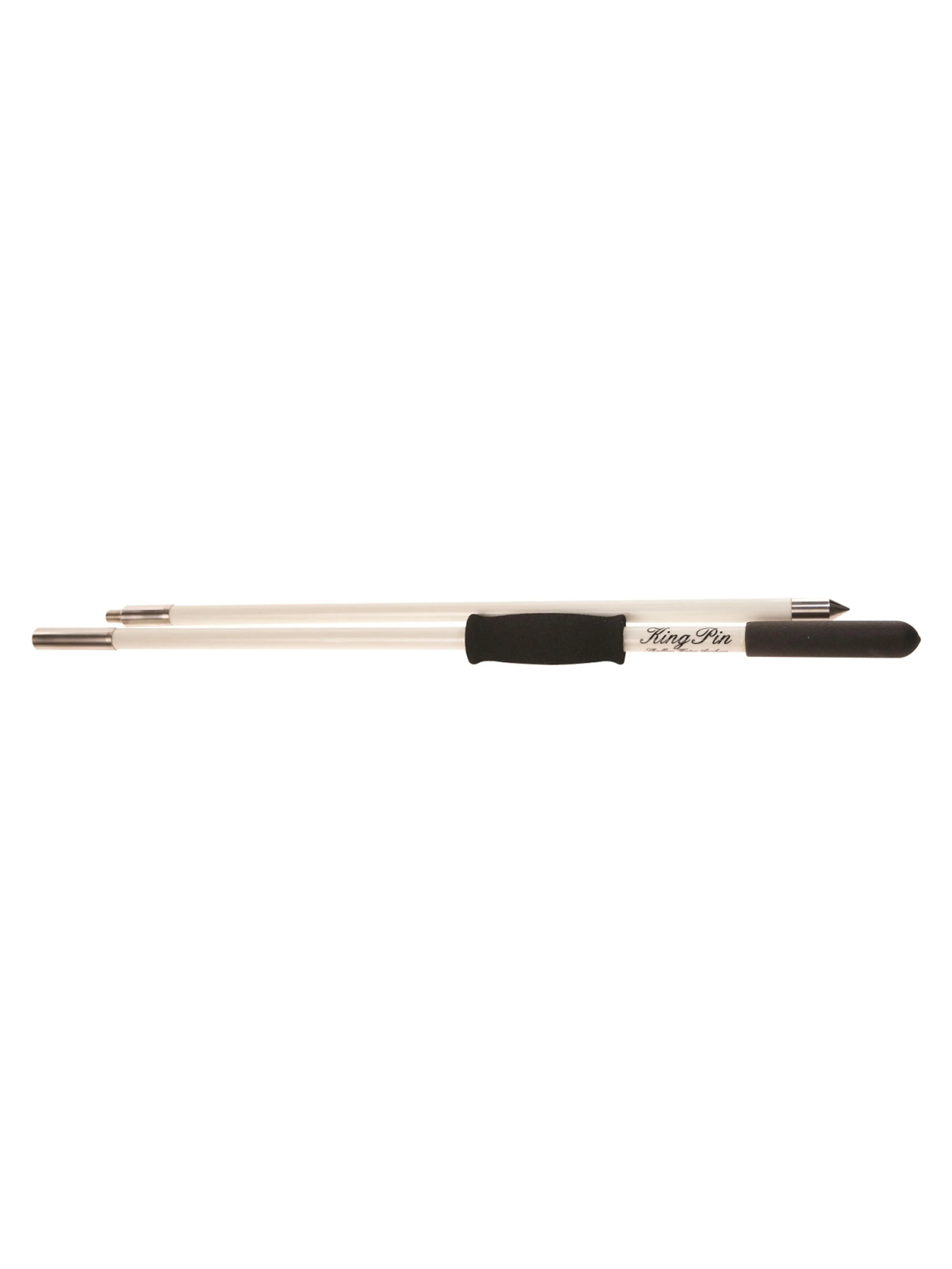 MarineTech KPP100W Kin Pin Anchor Pole for Kayaks, 2-Piece, 10 ft (68 inches), 5.2 lbs, Stainless Steel & High-Impact Fiberglass Construction, White, Molded Foam Grips, Rubber Storage Clips, No, Two Piece Set, Water Sports
