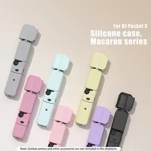 DJI OSMO Pocket 3 Creator Combo Silicone Cover Macaron Series Protective Case with Lens & Screen Protectors Anti-Loss Strap for DJI OSMO Pocket 3