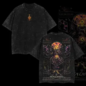Lord of Frenzied Flame - Elden Ring Game Edition Double Printed Oversize Lightweight Acid Washed Tee Hoodie Sweater TV Series Graphic Design Top Cotton Streetwear Game T-Shirt Crewneck Clothes Menswear Womenswear