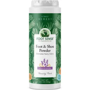 FOOT SENSE All Natural Smelly Foot & Shoe Powder - Foot Odor Eliminator lasts up to 6 months. Natural formula for smelly shoes and stinky feet. Protects disinfects & deodorizes.