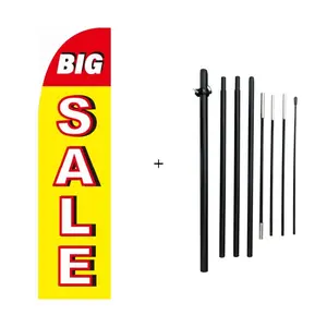 11ft Feather Flag with Pole Kit, Yellow Advertising Banner for Retail Stores & Gardens, Home/Festive Business Promotion Set