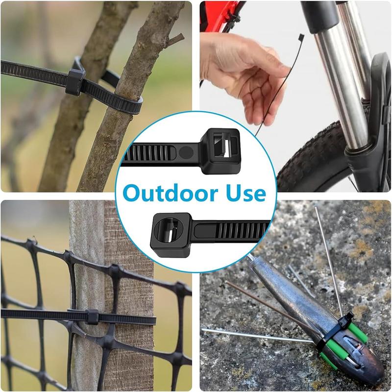 Zip Ties 10 inch (1000 Pack), Black Cable Ties, 45lb Tensile Strength, Wire Ties,