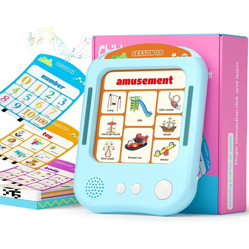 Talking Flash Cards Learning Toy with 30 Cards, Interactive Touch & Quiz Educational Machine for Toddlers 3-6, Speech Therapy ABC Letters Numbers Animals, Preschool Learning Gift for Boys Girls