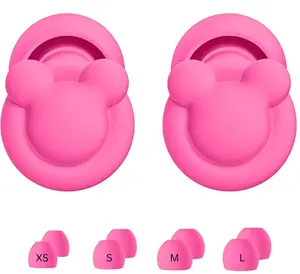 Ear Plugs for Sleeping Noise Reduction, Noise Cancelling, Hearing Protection Ear Plugs for Sleep, snoring, Study, Super Soft with 8 Ear Tips in XS/S/M/L (Bright Pink, One Size)