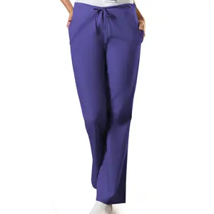 Cherokee Natural Rise Flare Leg Drawstring Pant in Grape WW Originals
