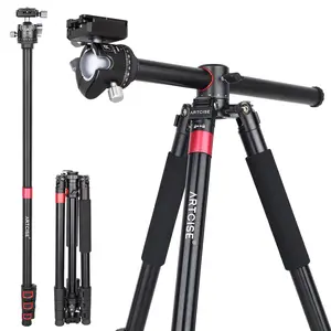 ARTCISE ZF60  Camera Tripod Monopod with Center Column and Ball Head Aluminum, Arca Type QR Plate, Bag, Horizontal Tripod Overhead Camera Mount for DSLR Camera, Video Camcorder