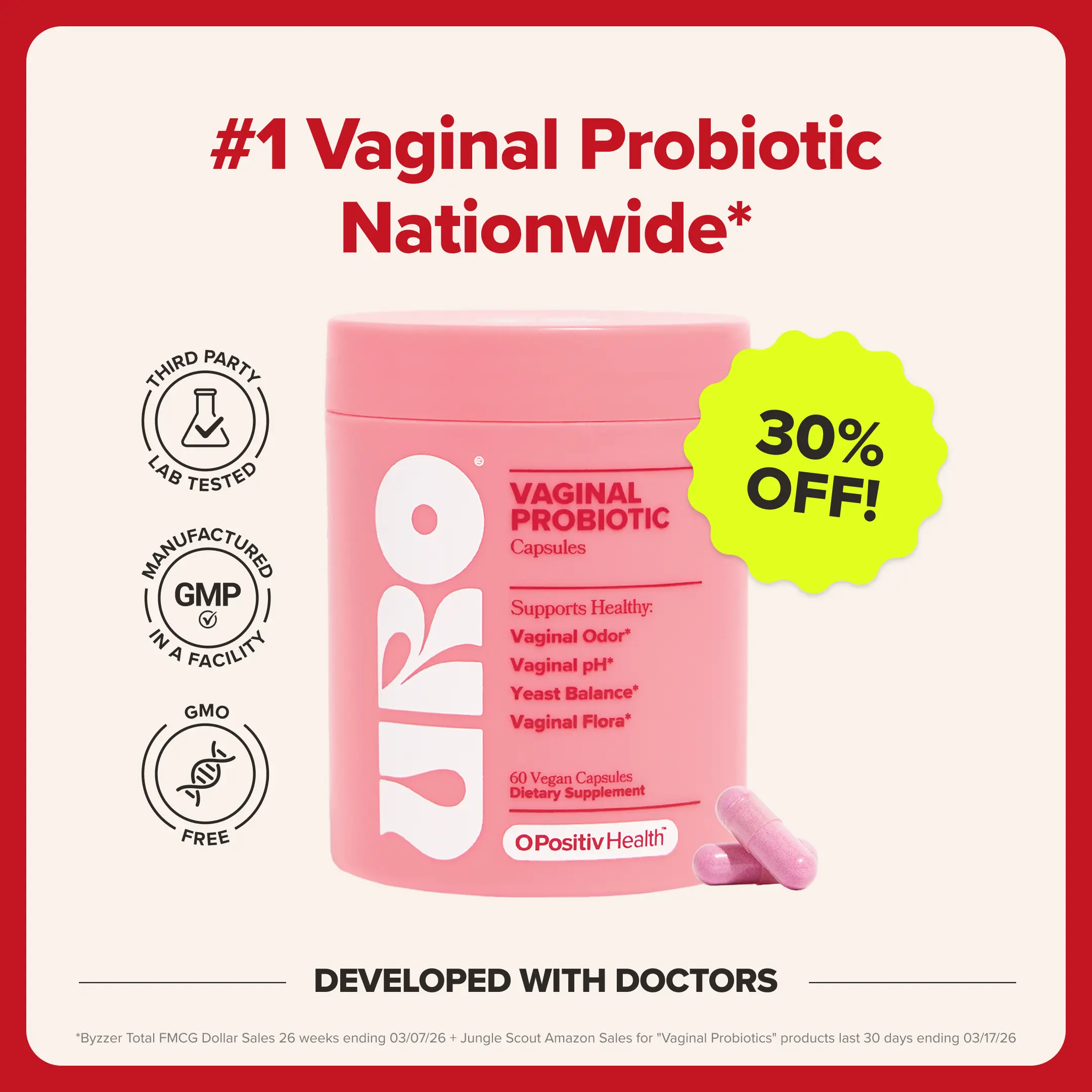 URO Women's Probiotics - 60 Count (Pack of 1) - Prebiotic and Probiotic Capsules for Healthy pH Balance and Odor URO Women's Probiotics - 60 Count (Pack of 1) - Prebiotic and Probiotic Capsules for Healthy pH Balance and Odor