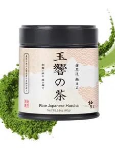 YUZUKI Matcha 40g - Japanese Ceremonial Grade Matcha Green Tea Powder - First Harvest - Product of Japan, Uji Kyoto - Zero Sugar - USDA and JAS Certified (1.4 oz）
