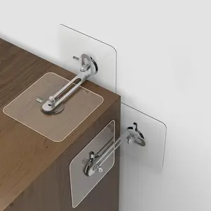 Wall-Mounted Anti-Tip Safety Strap, Plastic Furniture Stabilizer, No-Drill Cabinet Anchor, Bookshelf TV Shoe Cabinet Wardrobe Secure Holder, Home Safety Device