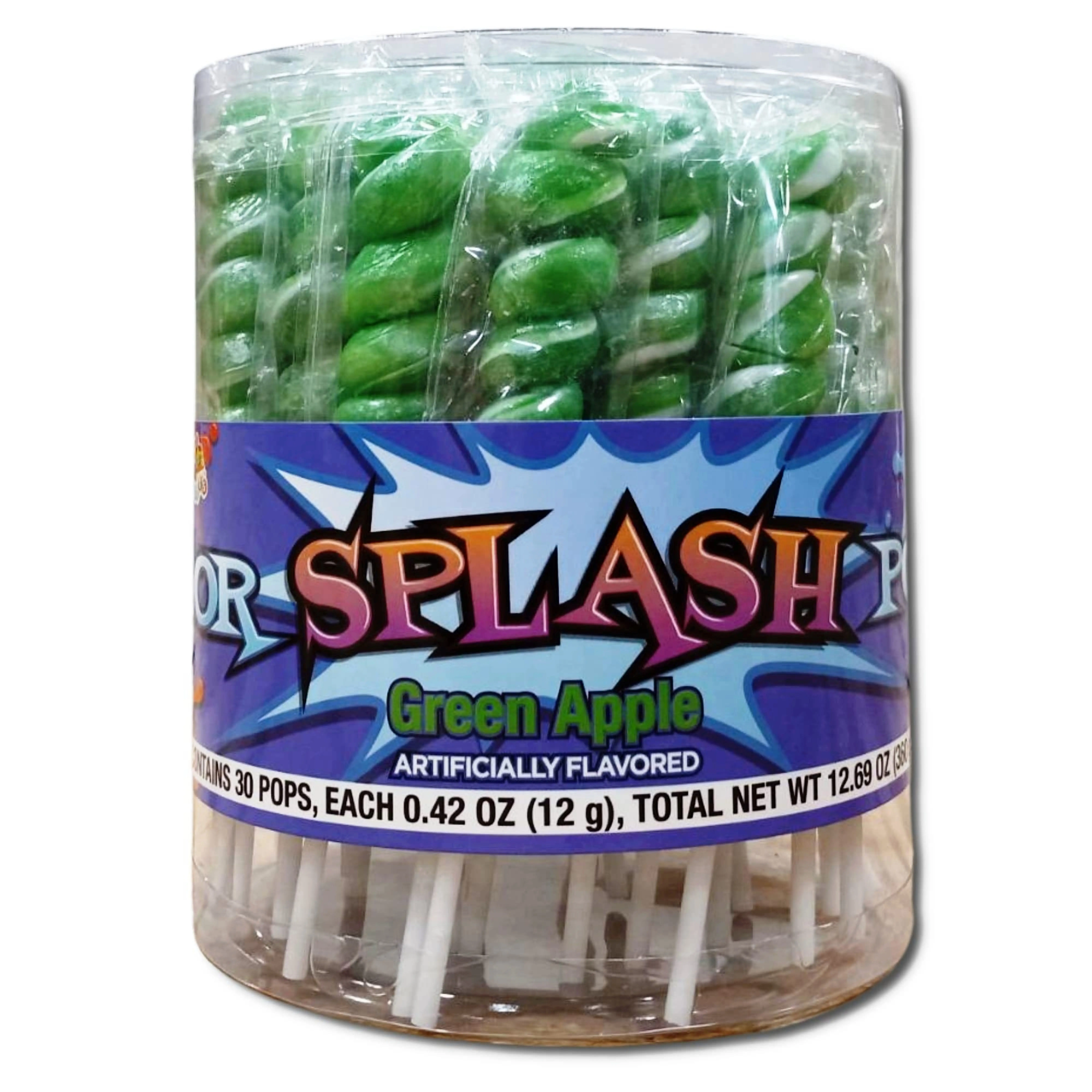 Albert's Color Splash Pops | .42 Ounce | Green Apple | 30 Count Tub