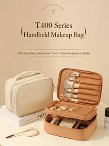 Double-Layer Cosmetic Storage Bag, Portable Travel Organizer, Detachable Makeup Case, Multi-Purpose Beauty Tool Holder