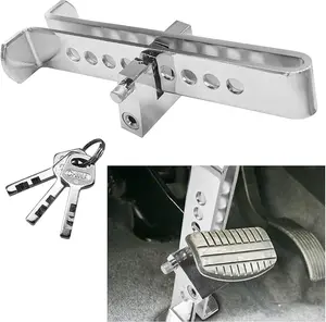 Car Anti-theft Lock, Stainless Steel Brake Clutch Pedal Lock for Steering Wheel, Universal Car Security Lock, Vehicle Hardware Accessories