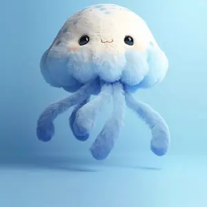 Oceanarium Jellyfish Plush Doll Toy Keychain Backpack Decoration, Soft Stuffed Animal Charm Accessory for Kids & Adults