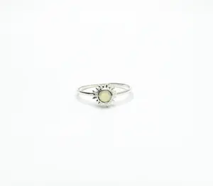 Ethiopian Opal Sunflower Ring – Sterling Silver