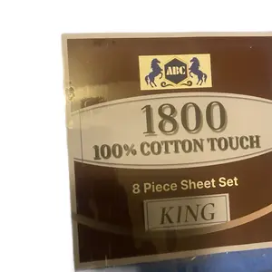 ABC 1800 100% Cotton Touch 8 Piece Sheet Set King Size Soft & Cozy Bedding